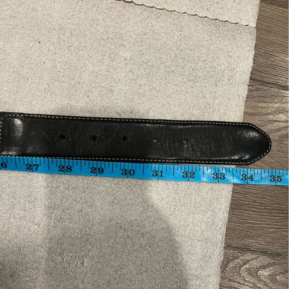 [M]Brighton Black Vintage Leather Western Style Belt Scalloped shape - Picture 6 of 7